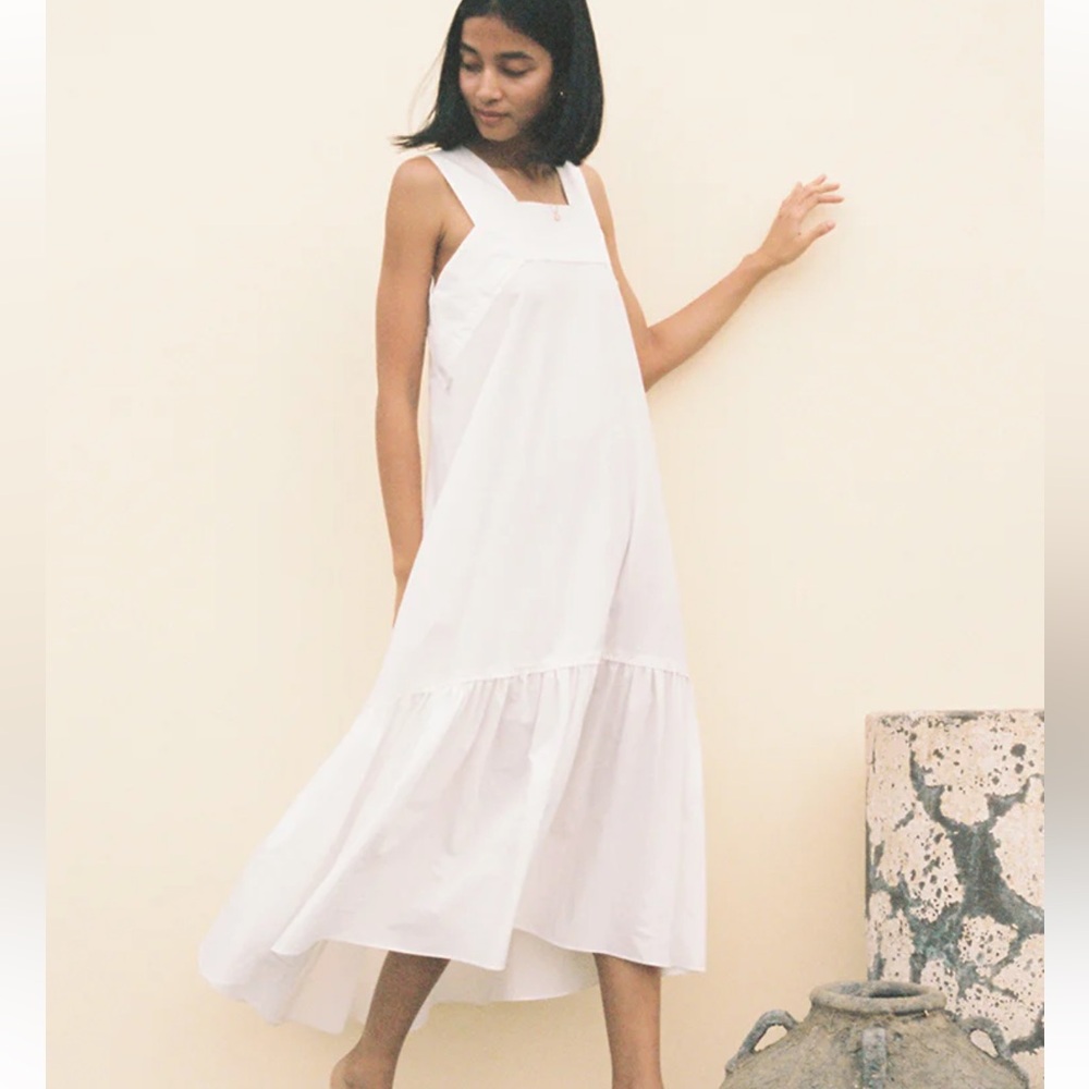 Ciao Lucia Tomas Midi Dress White NWT Summer Cottagecore Prairie Neutral Coastal